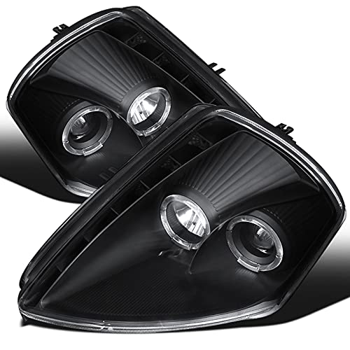 Black LED Dual Halo Projector Headlights for 2000-2005 Mitsubishi Eclipse - Left & Right Pair - Upgrade Your Night Driving & Style (Perfect for Car Enthusiasts & Night Commuters)