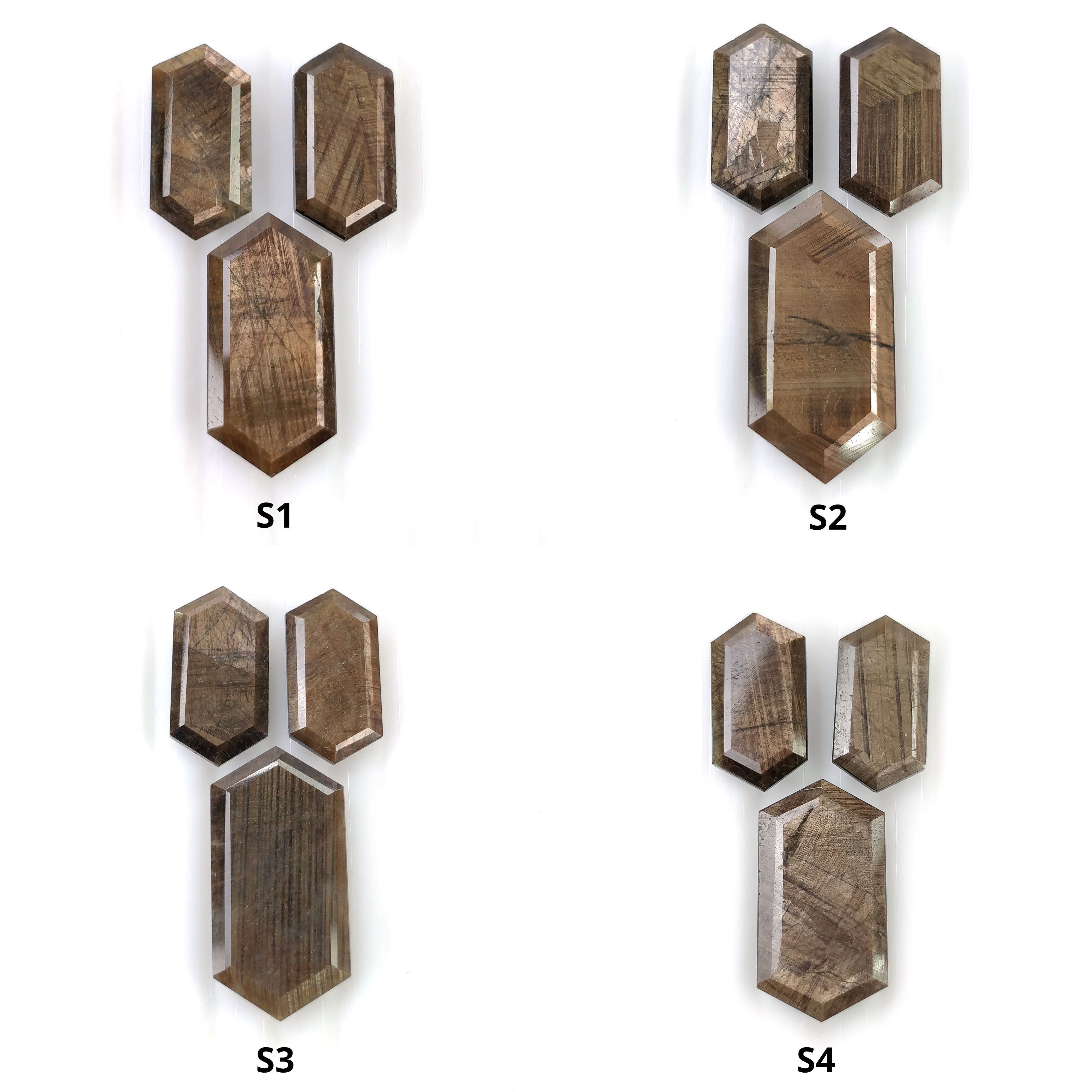 Natural Untreated Golden Brown Chocolate Sapphire Gemstone - Hexagon Shape Normal Cut (3pcs) | Jewelry Making, Engagement Rings & Unique Gift Ideas