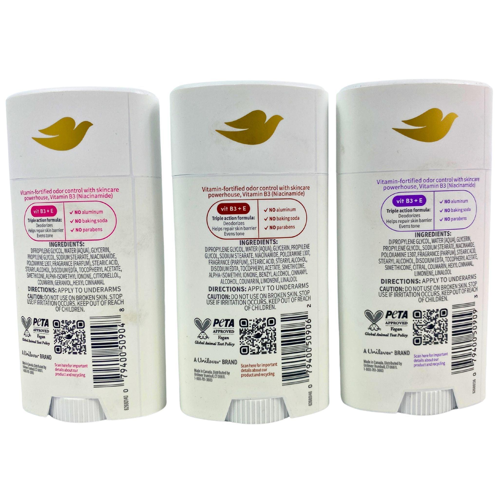 Dove Vitamin Care+ 72 Hour Long Lasting Deodorant for Women & Men, 2.6oz (36 Pack) - Fresh Scents for All-Day Protection at Work, Gym & Daily Activities