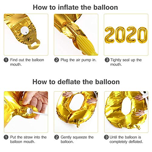 2020 Rose Gold 42-inch Large Foil Number Balloons for New Year Party Decorations - Perfect for NYE Countdown, Birthday Celebrations, and Festive Event Decor (Rose Gold)