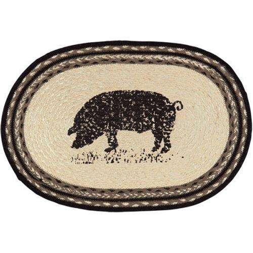 6-Piece Sawyer Mill Pig Themed Placemats Set - Farmhouse Style Table Mats for Dining, Kitchen, and Party Decor - Perfect for Farm Animal Lovers and Rustic Home Decor