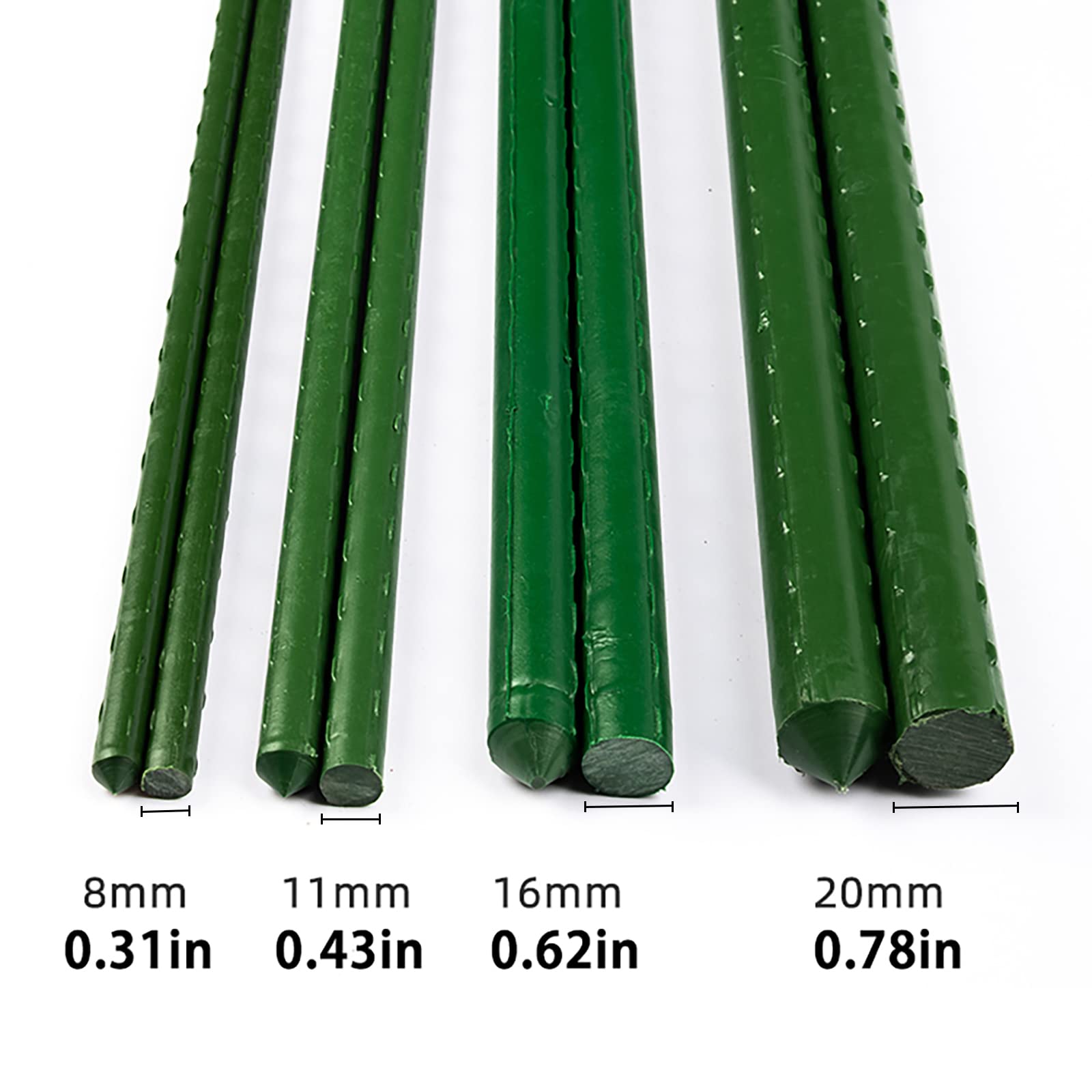 20Pcs Garden Stakes - Multi-Functional Plant Support Trellis for Tomatoes, Cucumbers & Potted Plants (60cm/23.6in, 11mm/0.43in) - Perfect for Home Gardening, Vegetable Support & Outdoor Plant Growth