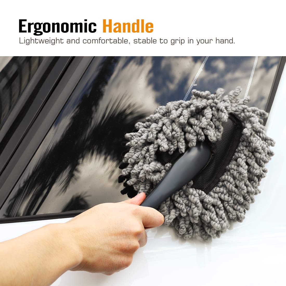 MoKo 2 Pack Super Soft Microfiber Car Duster - Interior & Exterior Cleaning Brush Set for Car, Motorcycle, Dashboard, Air Vents | Dusting & Washing Tool for Automotive Detailing (Blue) - Perfect for Quick Car Cleaning & Maintenance