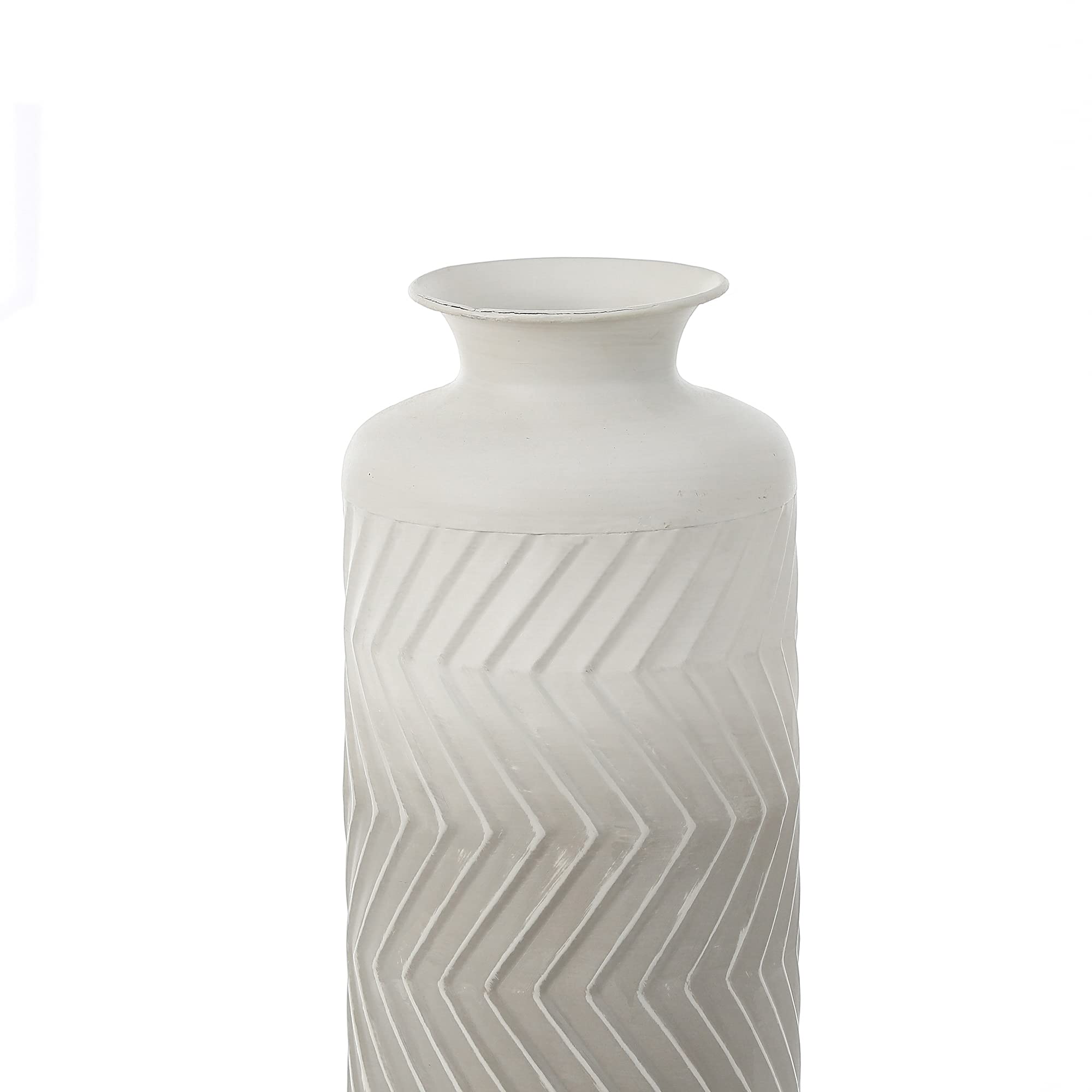 LuxenHome Set of 2 Gray and White Metal Bottle Vases - Modern Decorative Vases for Home, Office, Wedding & Party Decor | Perfect for Flowers, Centerpieces & Gift Giving