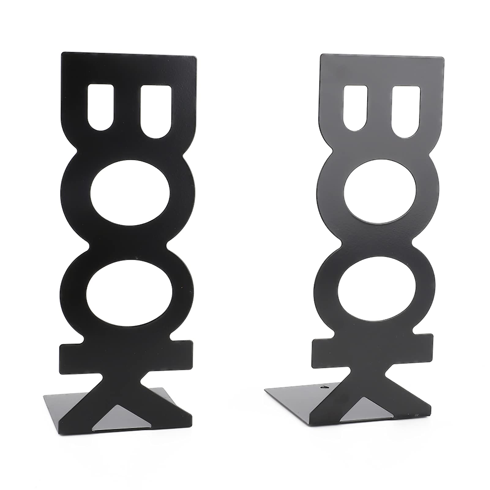 Heavy Duty Metal Bookend - 8.2 Inch Black Pair for Books, Movies & Decor | Durable Book Holder for School, Home & Office Desk Organization