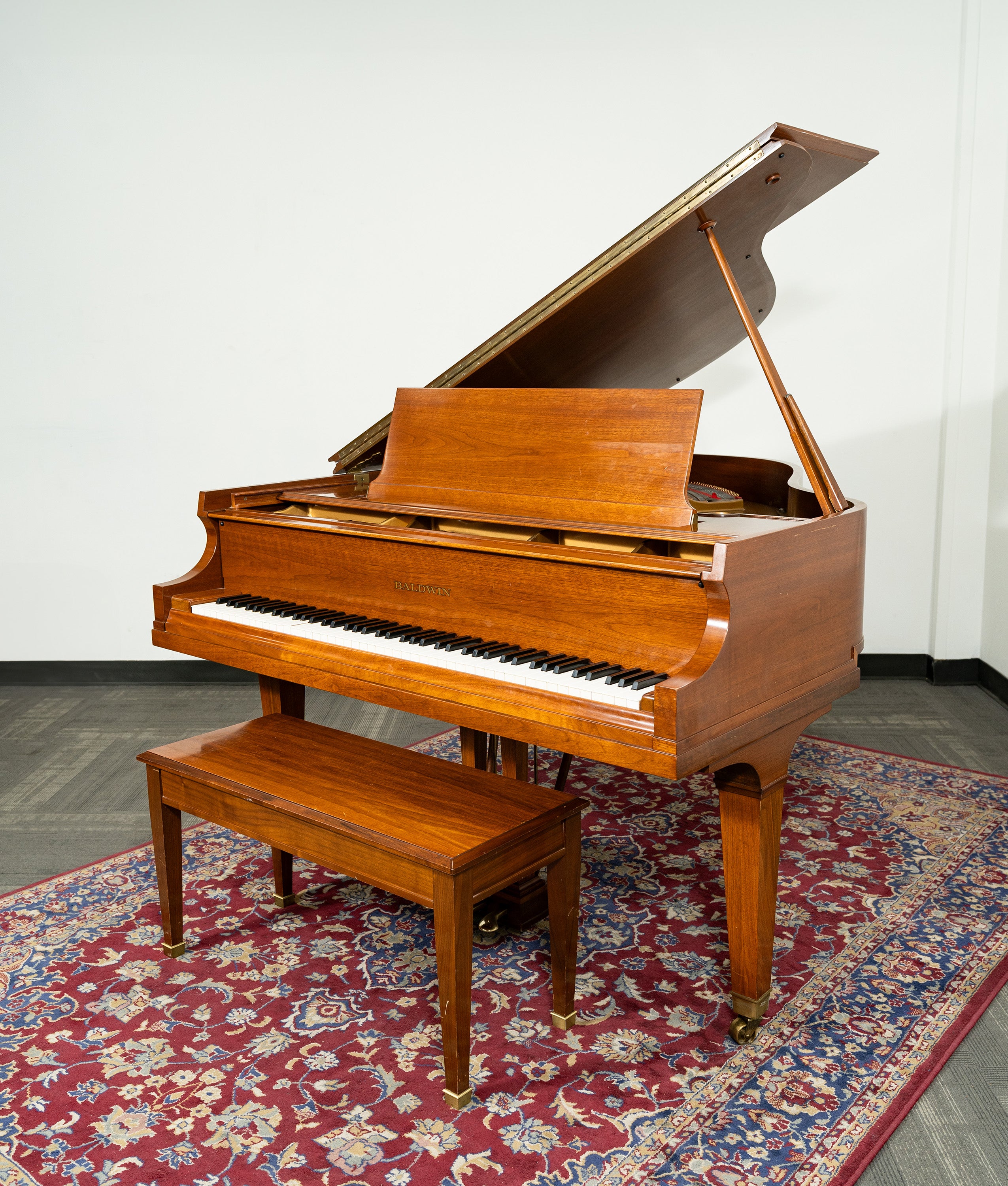 Baldwin 5'2 Model M Grand Piano in Satin Walnut Finish | Used Vintage Piano with Serial Number 159598 | Perfect for Home, Studio & Concert Performances