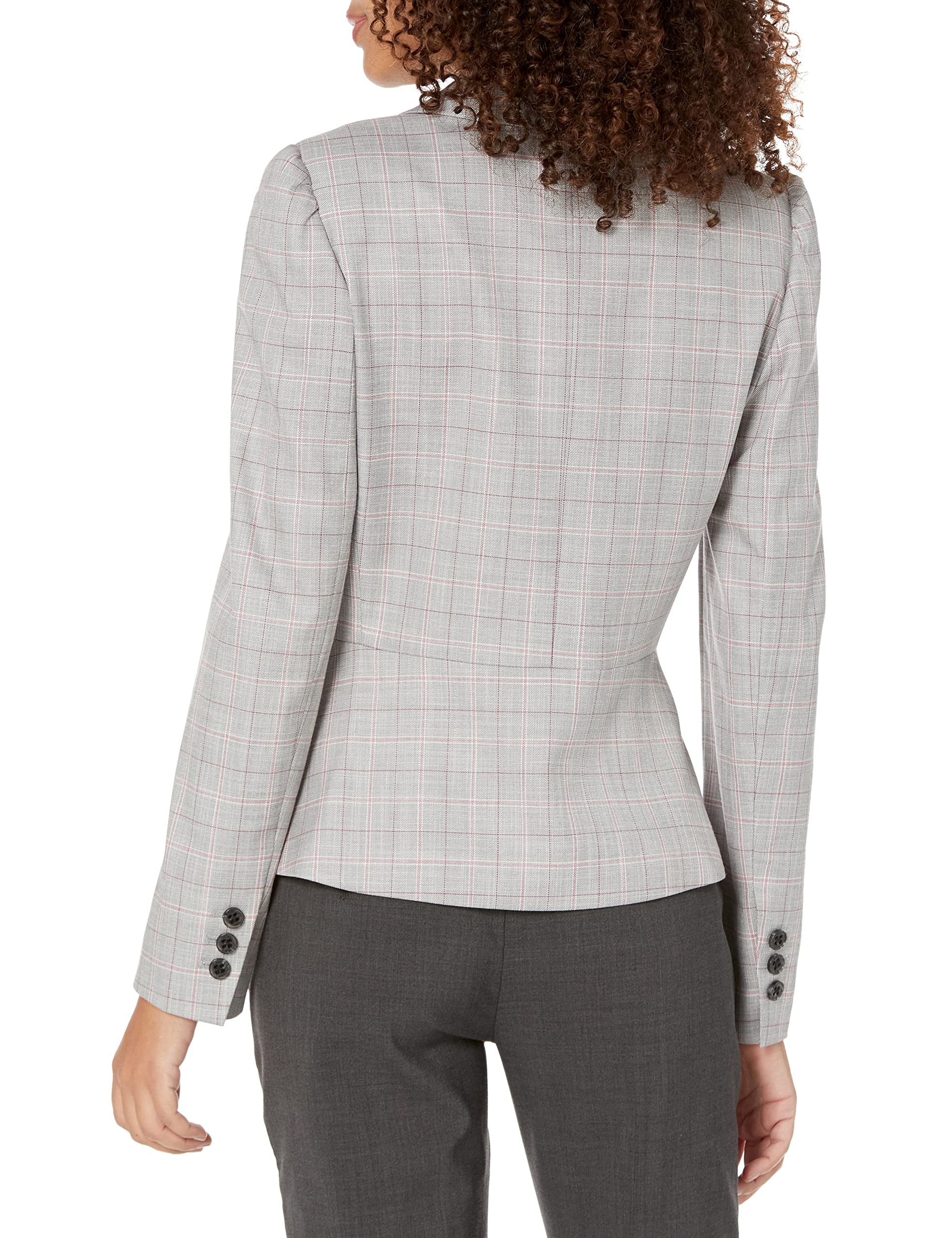 DKNY Women's Single Button Blazer Jacket - Slim Fit Stretch Professional Blazer for Office Work, Business Meetings & Formal Events