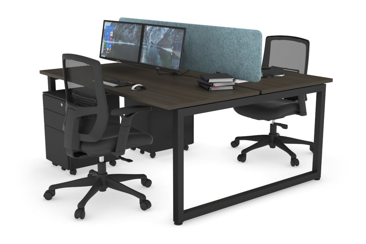 Quadro Loop Legs 2 Person Office Workstation - 1600L x 700W Adjustable Desk for Collaborative Workspaces | Perfect for Shared Offices, Coworking Spaces & Home Offices