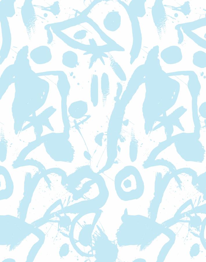 Chris Benz 'El Quijote' Baby Blue Wallpaper - Premium Peel & Stick Wallpaper for Nursery, Bedroom, and Living Room Decor