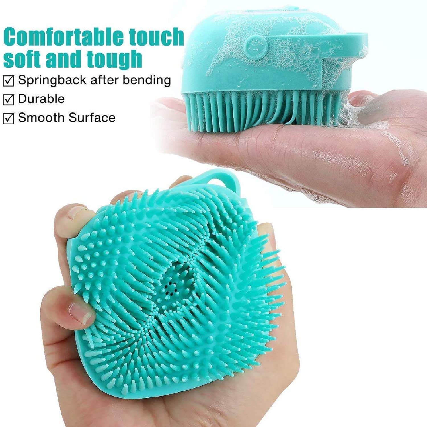 ZURU BUNCH Silicone Body Brush with Shampoo Dispenser - Soft Skin Massage for Shower & Bath