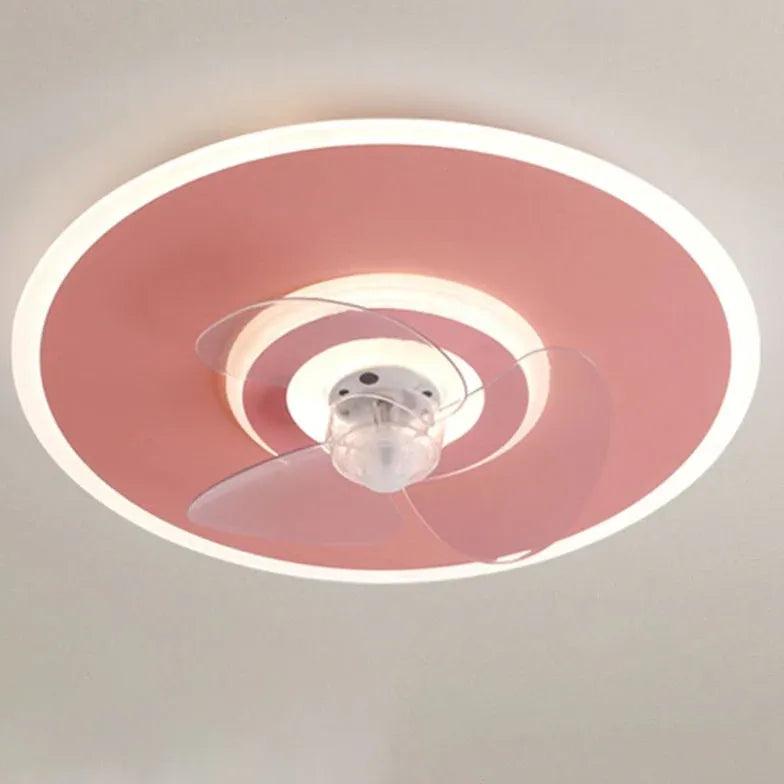 Modern Round Noodle Ceiling Fan with LED Light - Perfect for Living Room, Bedroom & Kitchen Air Circulation