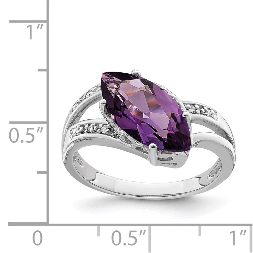 925 Sterling Silver Amethyst & Diamond Ring for Women | Elegant Fine Jewelry Gift for Her | Perfect for Anniversaries, Birthdays & Special Occasions