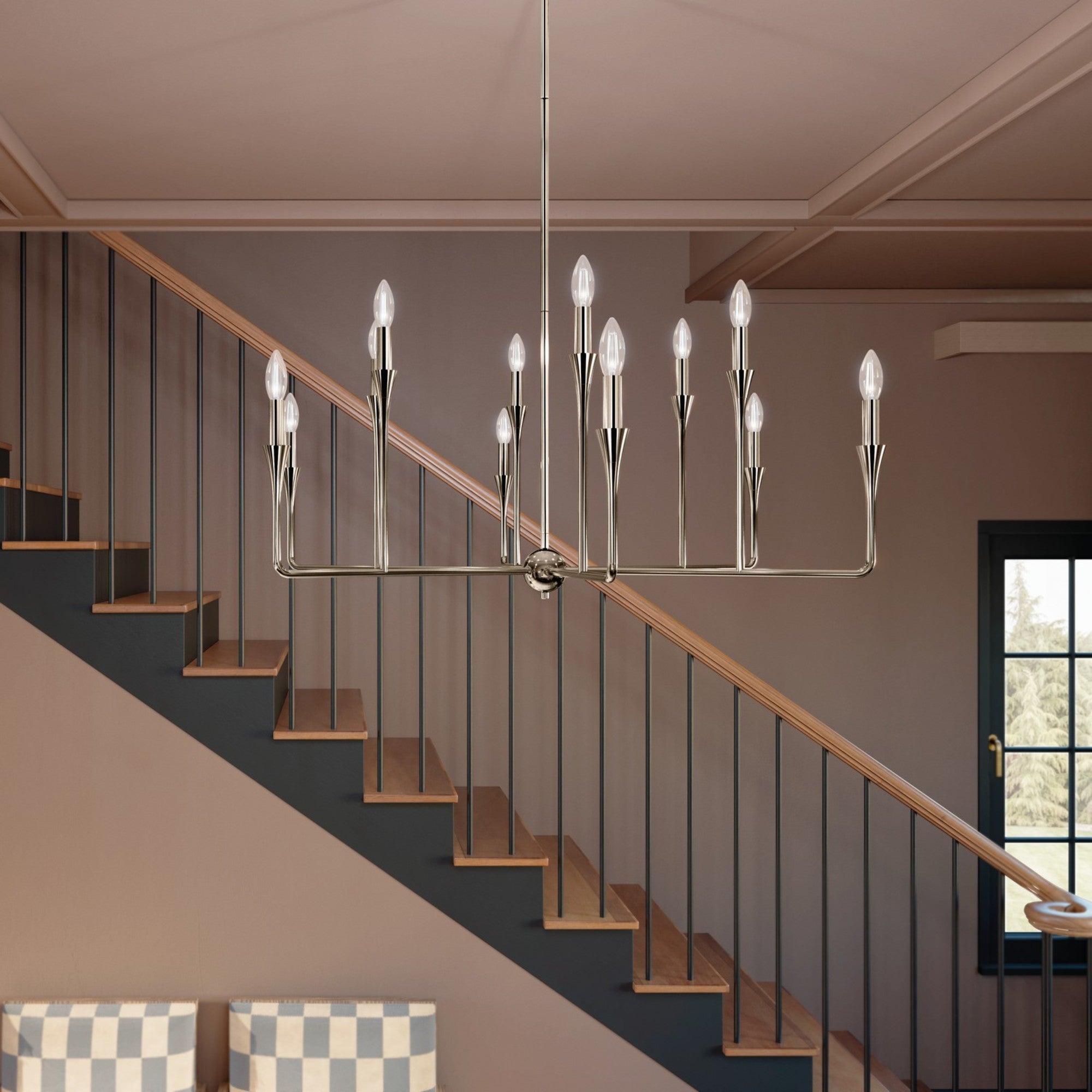 Alvaro 40-Inch 12-Light Multi-Tier Crystal Chandelier with Polished Nickel Finish - Perfect for Dining Room, Foyer, or Luxury Bedroom Lighting