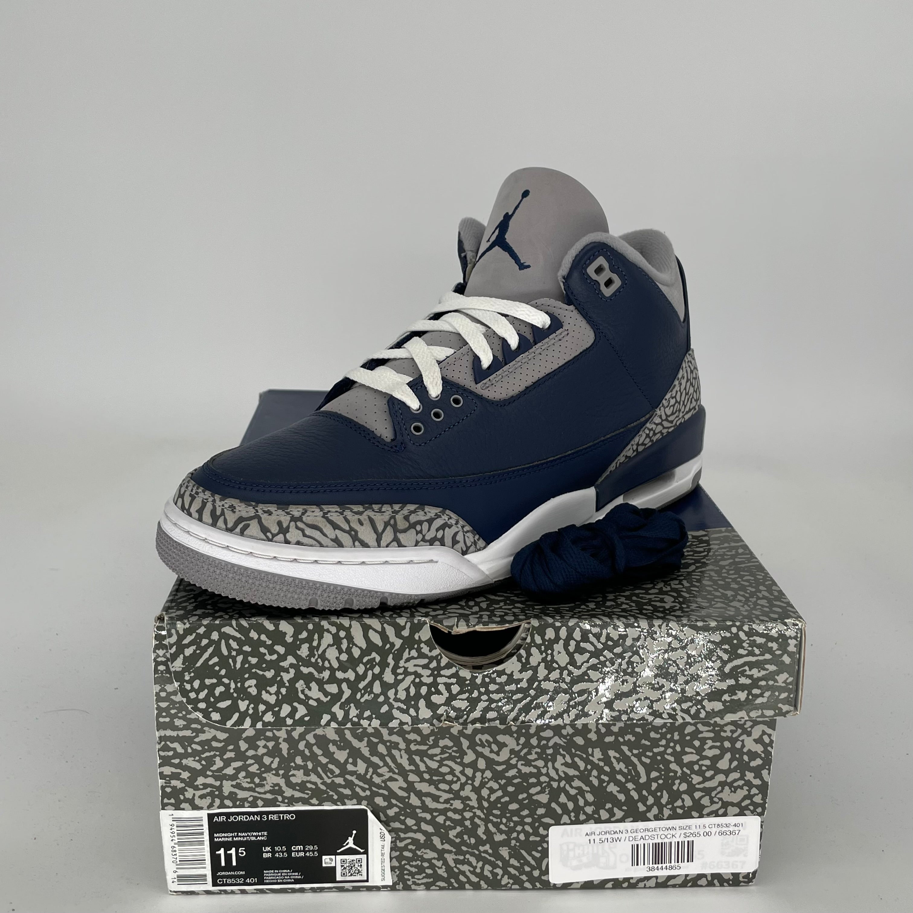 AIR JORDAN 3 GEORGETOWN Men's Basketball Shoes Size 11.5 - Retro Sneakers Style CT8532-401 for Casual Wear & Street Fashion