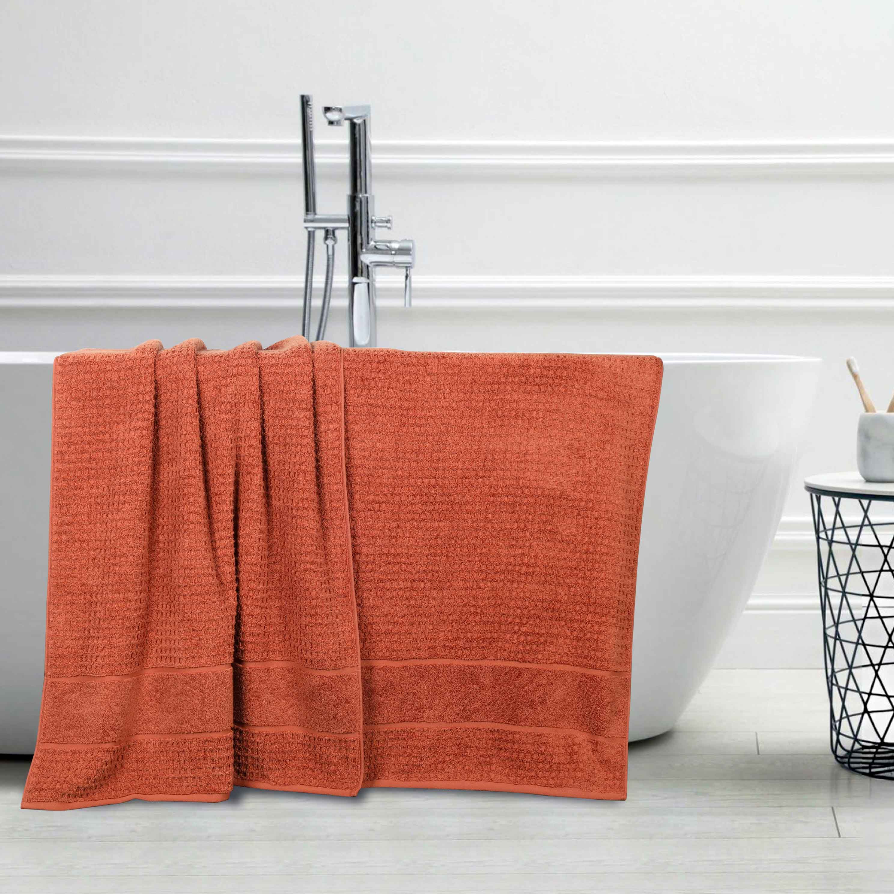 Premium Zero Twist Cotton Waffle Honeycomb Bath Towel Set of 2 - Ultra Soft & Highly Absorbent - Perfect for Spa, Bath & Luxury Home Use