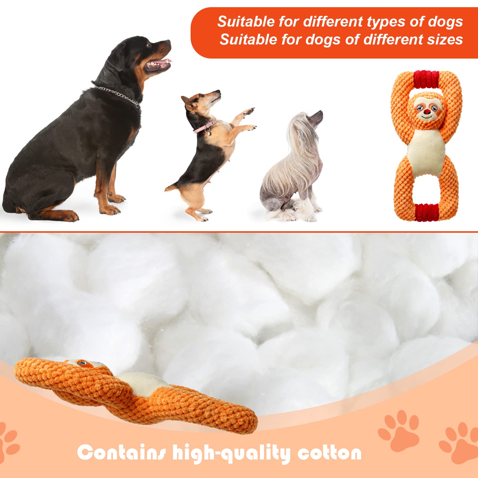 Durable Squeaky Dog Toys for Small, Medium & Large Dogs - Interactive Plush Puppy Toys with Crinkle Paper, Perfect for Training Rewards & Daily Playtime | Fun Chewing & Fetch Games for Pets