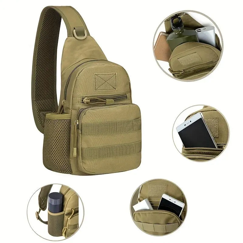 Tactical Military Shoulder Bag - Durable Nylon Chest Sling Backpack for Hiking, Outdoor Camping, Fishing & Trekking - Perfect for Adventure Travel, Survival Gear & Everyday Carry