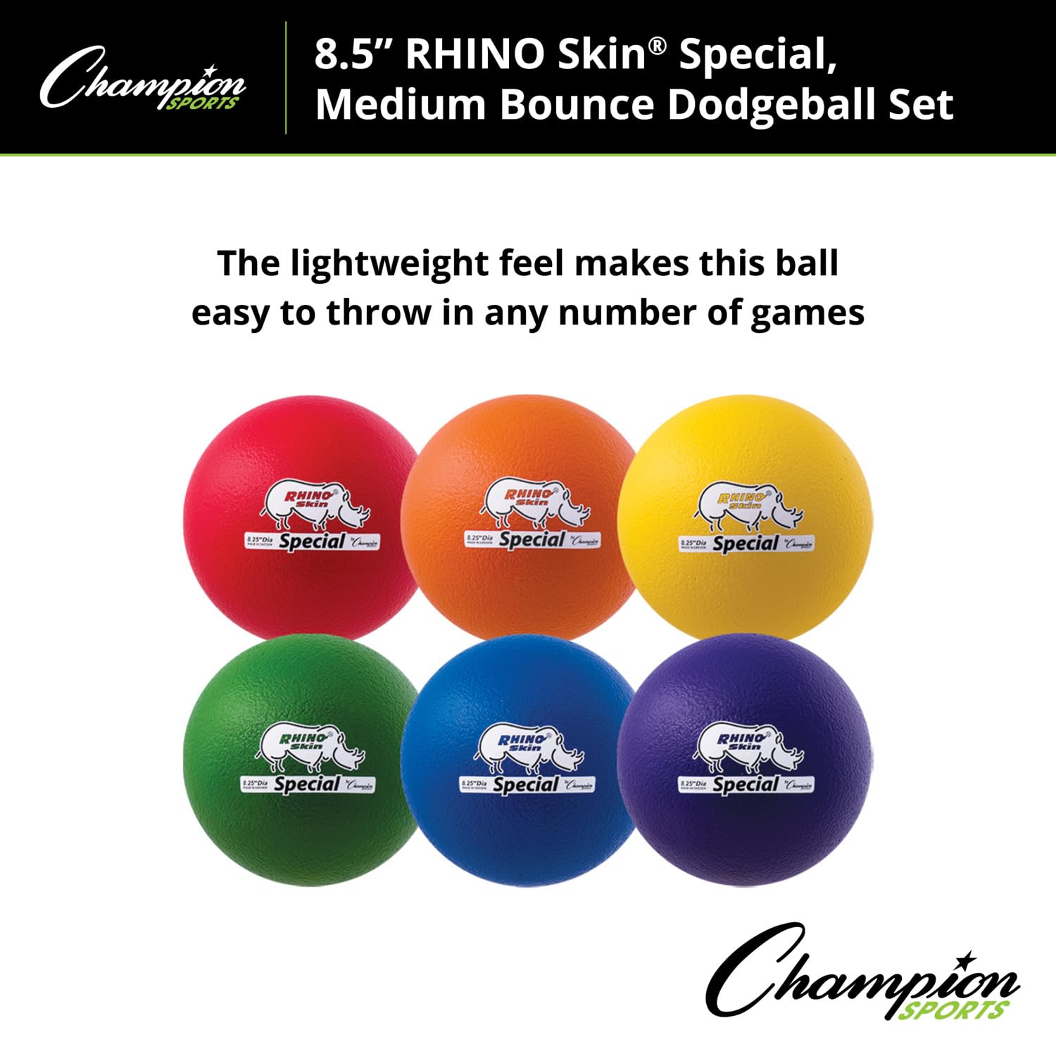 Champion Sports Rhino Skin Special Playground Ball - Durable Rubber Kickball for Kids, Gym Class & Outdoor Play - Perfect for School, Park & Recess Games