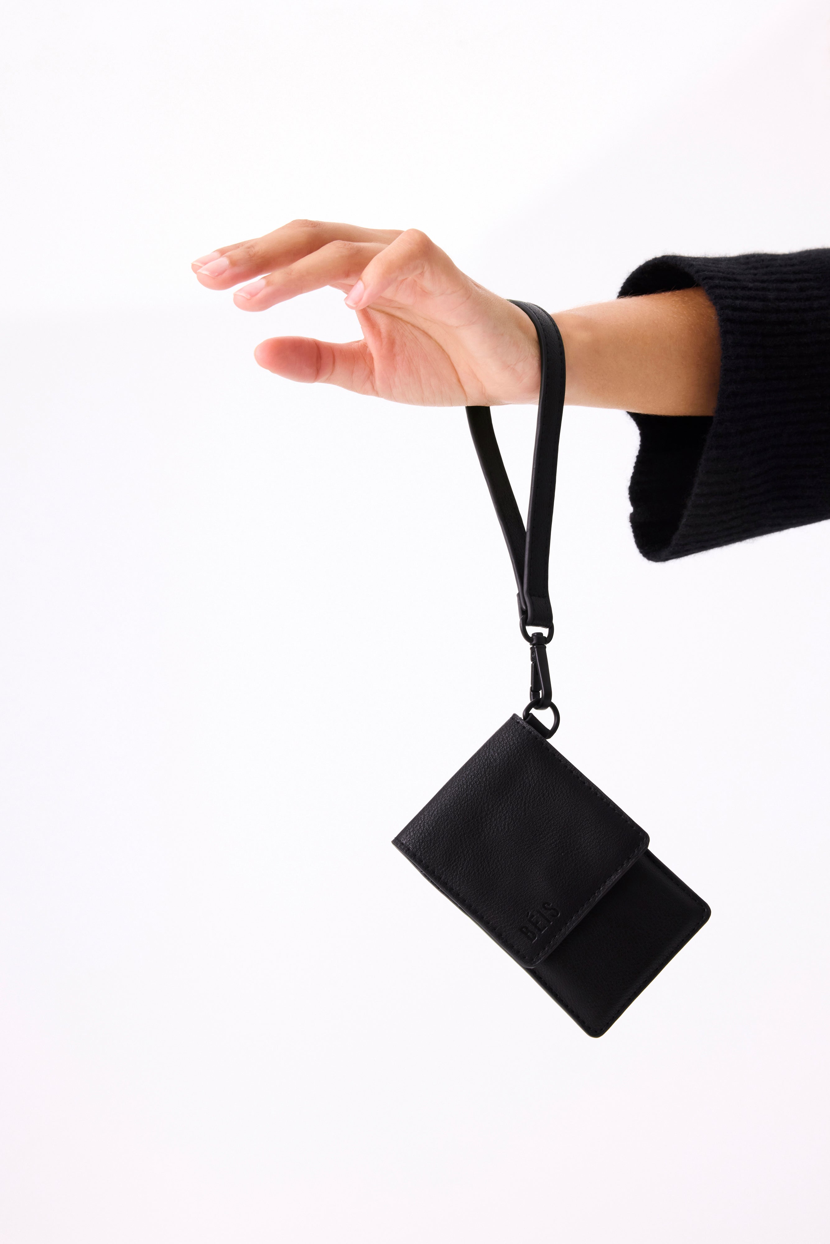 Premium Black ID Wristlet Wallet - Slim RFID Blocking Wristband for Credit Cards, Cash & Essentials | Perfect for Travel, Gym, Concerts & Night Out