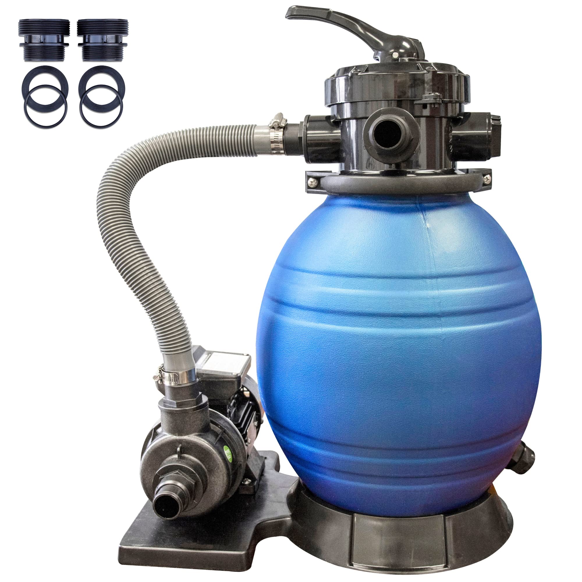 HYDROTOOLS Above Ground Pool Sand & Cartridge Filter Pumps | 12-16 Inch & 8-40 SF Cleaner Systems | 1/3 to 1 HP Pump Options | Compatible with Intex Bestway Soft Sided Pools | 40mm to 1.5 Inch Hose Conversion | Perfect for Backyard Swimming Pool Maintenance & Water Filtration