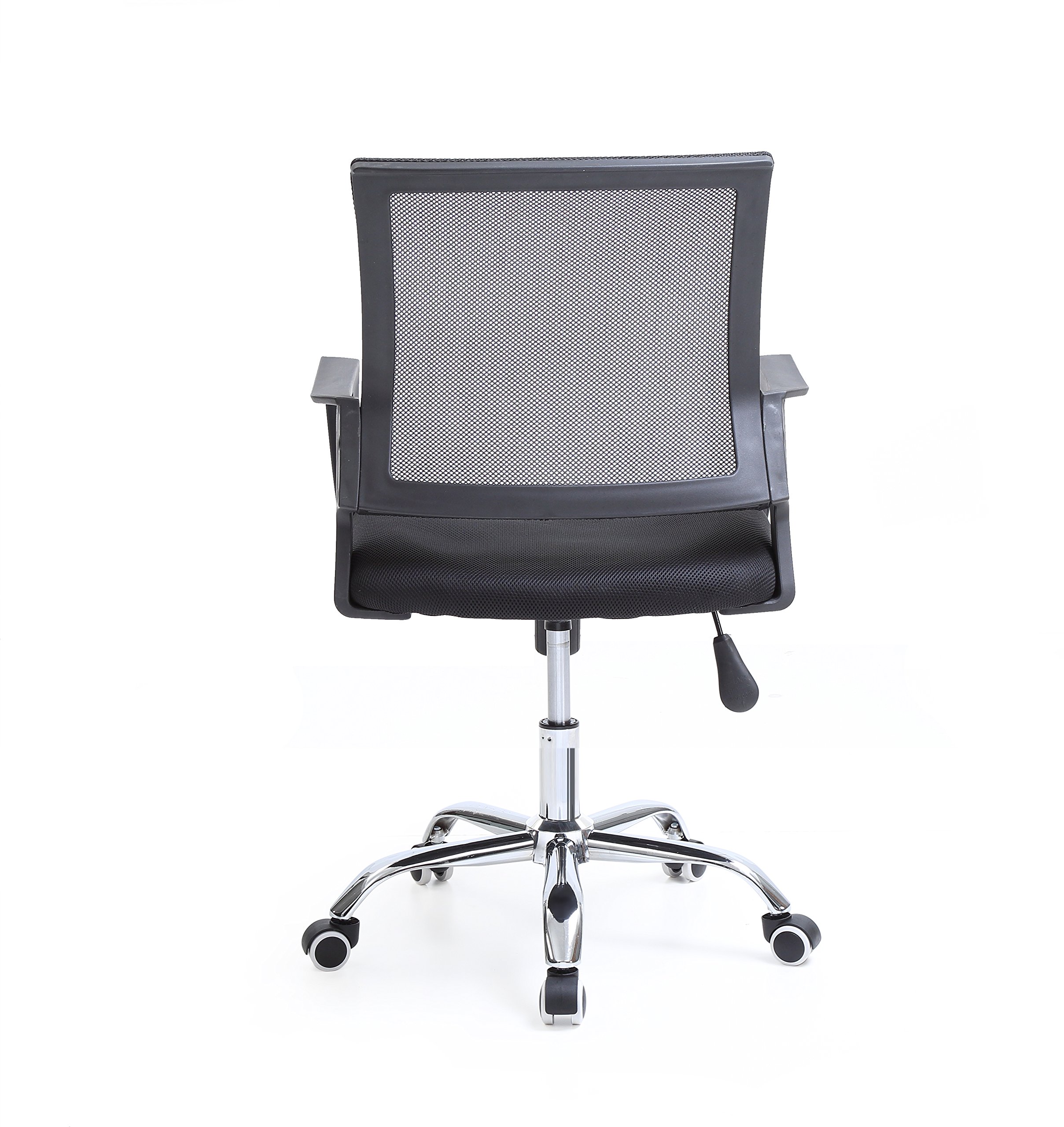 Hodedah HI-4025 Black Mesh Office Chair with Adjustable Height and Lumbar Support - Ergonomic Desk Chair for Home Office, Gaming, and Workspace Comfort