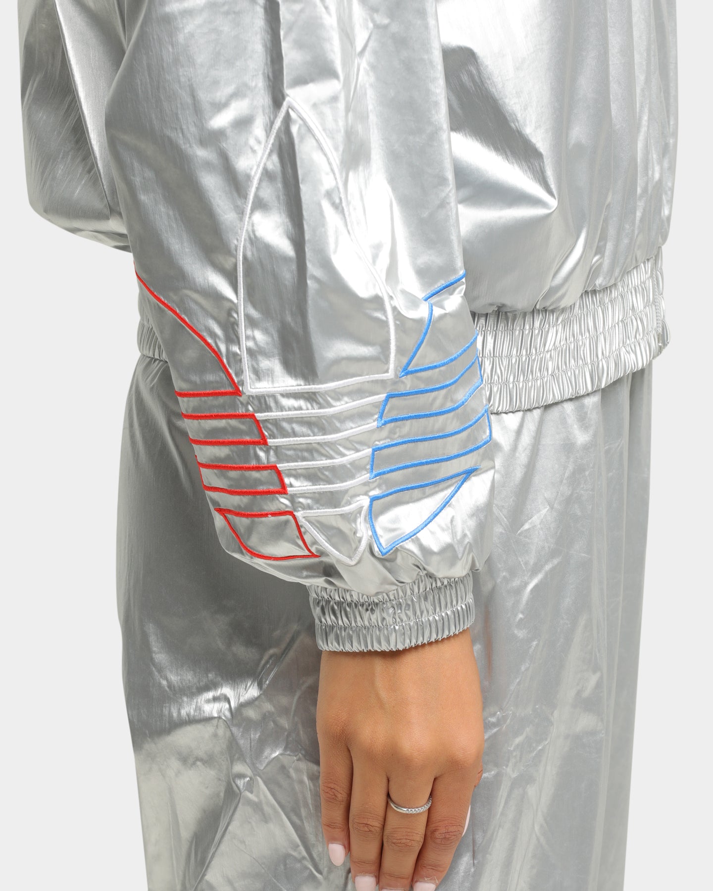 Adidas Women's Japona Track Jacket - Metallic Silver Lightweight Running Jacket for Women - Perfect for Jogging, Gym & Outdoor Activities