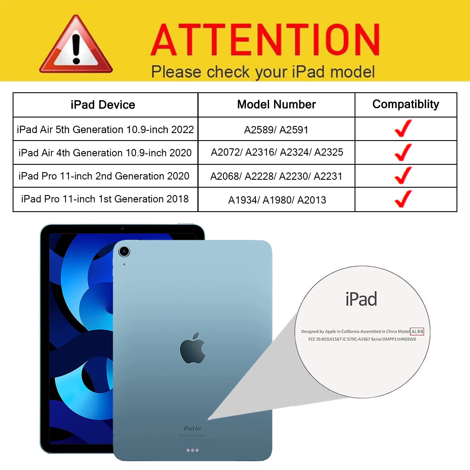 SCSVPN iPad Air 5th/4th Generation Case 10.9 inch - Shockproof Protective Cover with Pencil Holder, Rotating Stand & Handle Grip for 2022/2020 iPad Air 5/4 & iPad Pro 11 | Perfect for Kids, Travel & School Use - Black