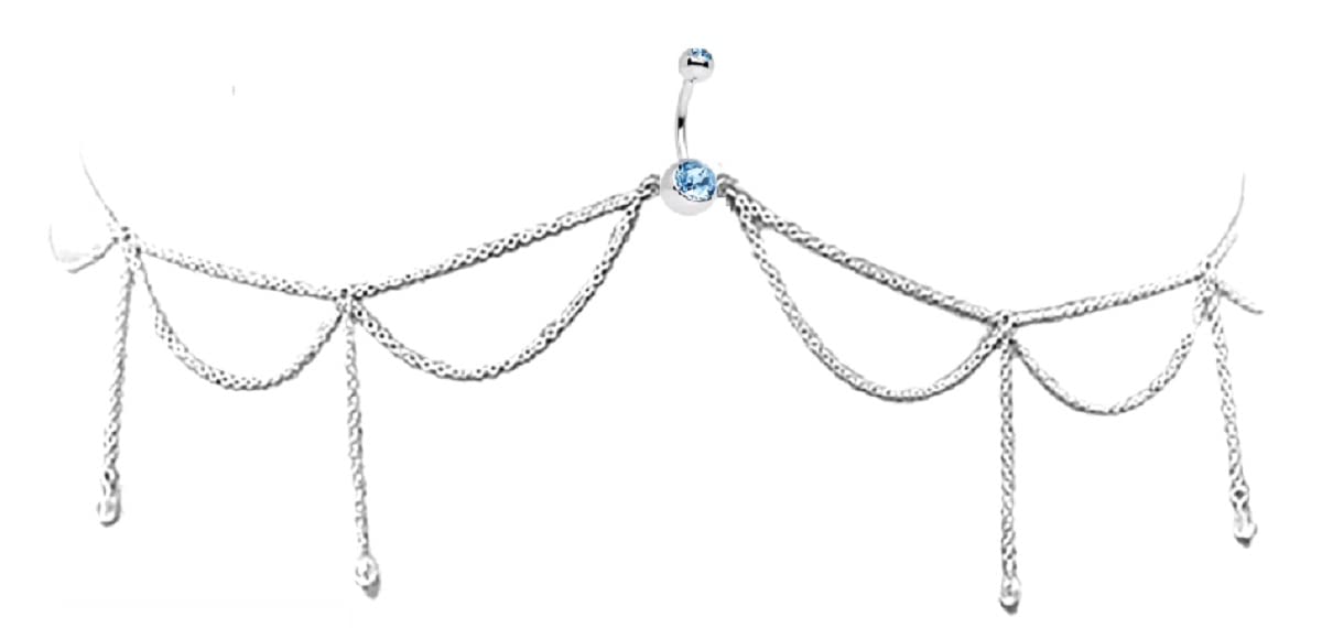 Body Accentz™ 14G Dangle Belly Button Ring - Stylish Navel Piercing Jewelry for Women | Perfect for Beach, Parties & Everyday Wear