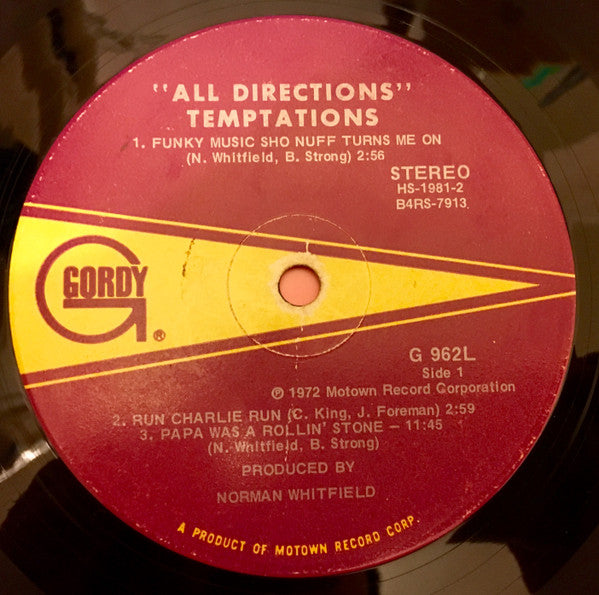 Temptations All Directions Vinyl LP Album - VG+ Condition | Classic Soul & Motown Music for Collectors & Home Listening