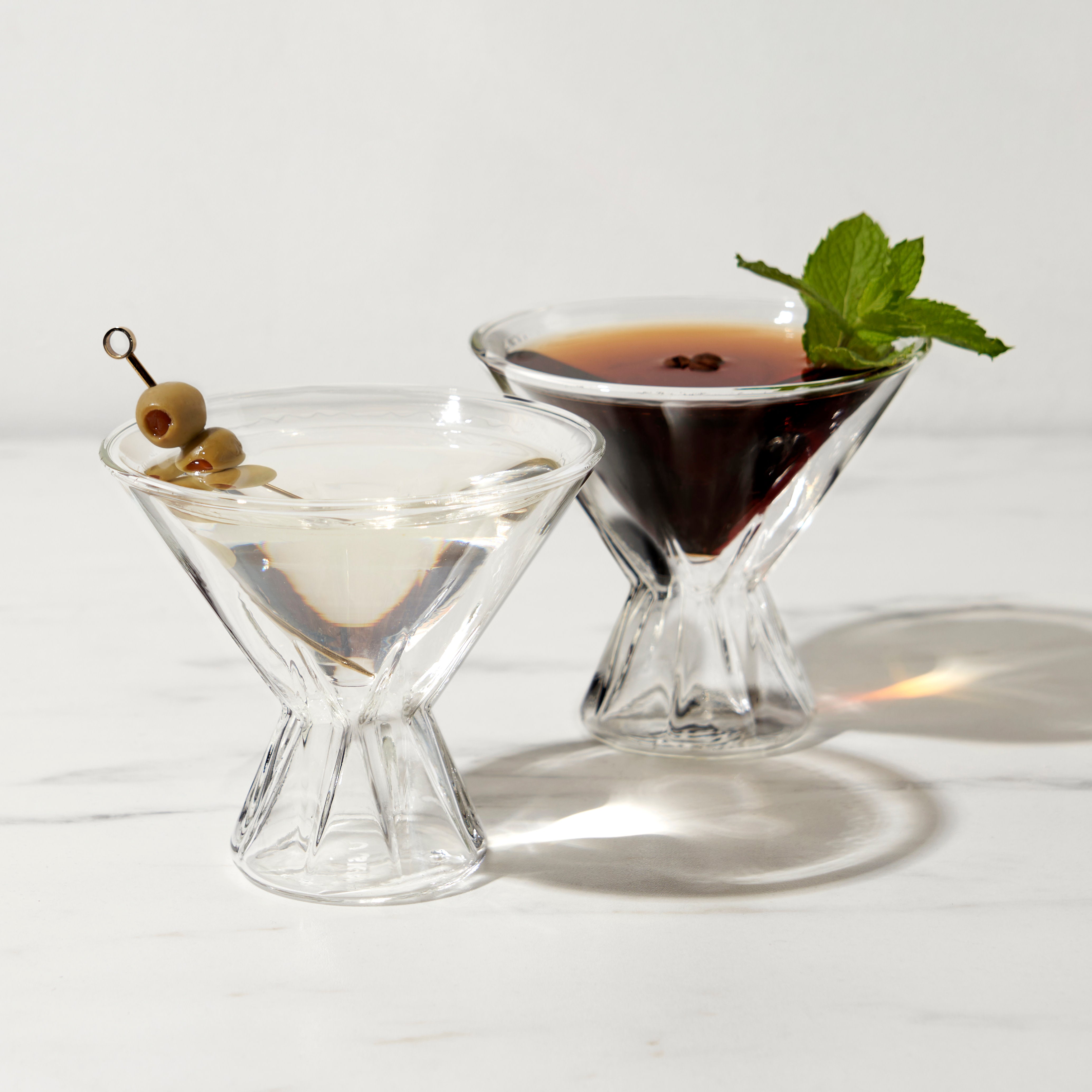 Premium Double Walled Insulated Martini Glasses - Set of 4, Shatter-Resistant Crystal Clear Cocktail Cups for Chilled Martinis, Perfect for Home Bars, Parties & Elegant Entertaining