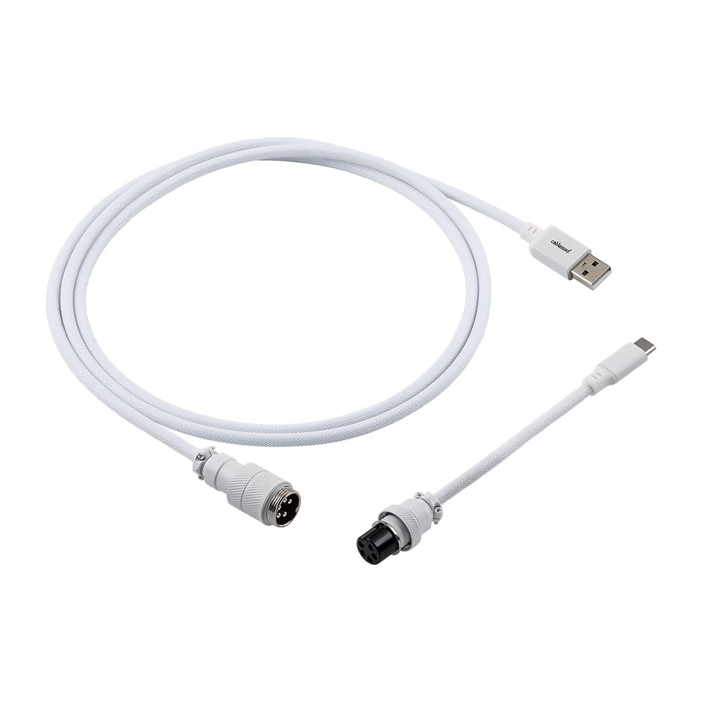 CableMod Pro Straight Keyboard Cable - Glacier White USB A to USB C 5.9ft for Mechanical Keyboards - Perfect for Gaming, Typing & Office Setup