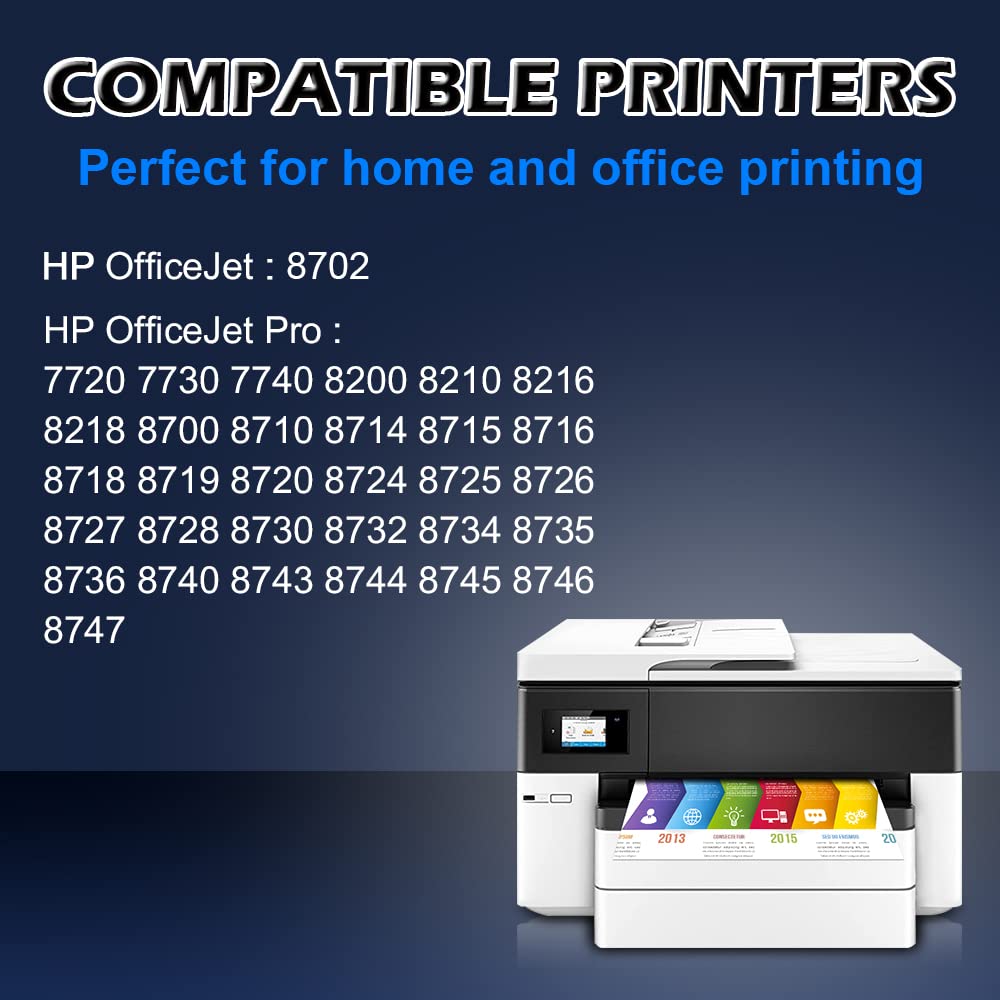 HP 953XL Ink Cartridges Multipack (1BK, 1CY, 1MG, 1YL) - 4 Pack - Compatible with Officejet Pro 7720, 7730, 7740, 8210, 8710, 8720, 8725, 8730, 8740 Printers - High Yield Printing for Home & Office Use