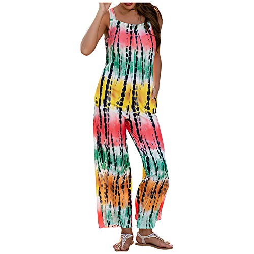 Sequin Leopard Print Long Sleeveless Jumpsuit for Women - O-Neck Casual Playsuit in Green (XL) | Perfect for Parties, Night Out & Special Occasions