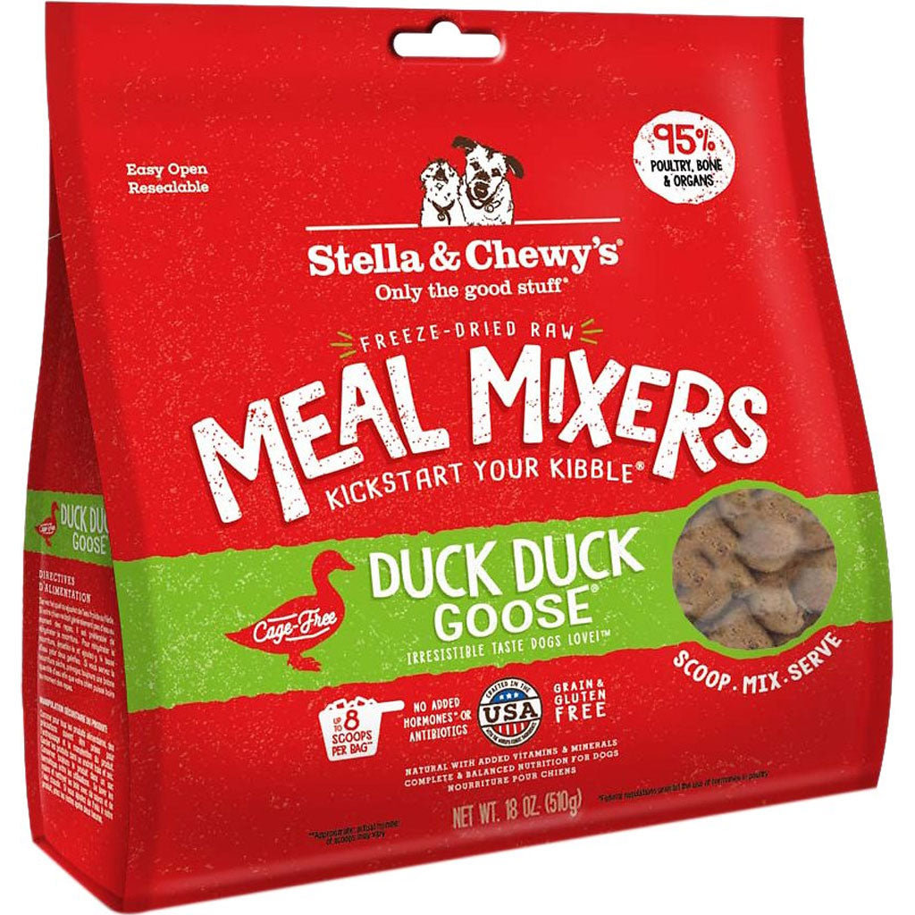 Stella & Chewy's Freeze-Dried Raw Dog Food Topper - Duck, Duck & Goose Recipe | Grain-Free Protein Boost for Dogs | Perfect for Kibble Mixing or Training Treats