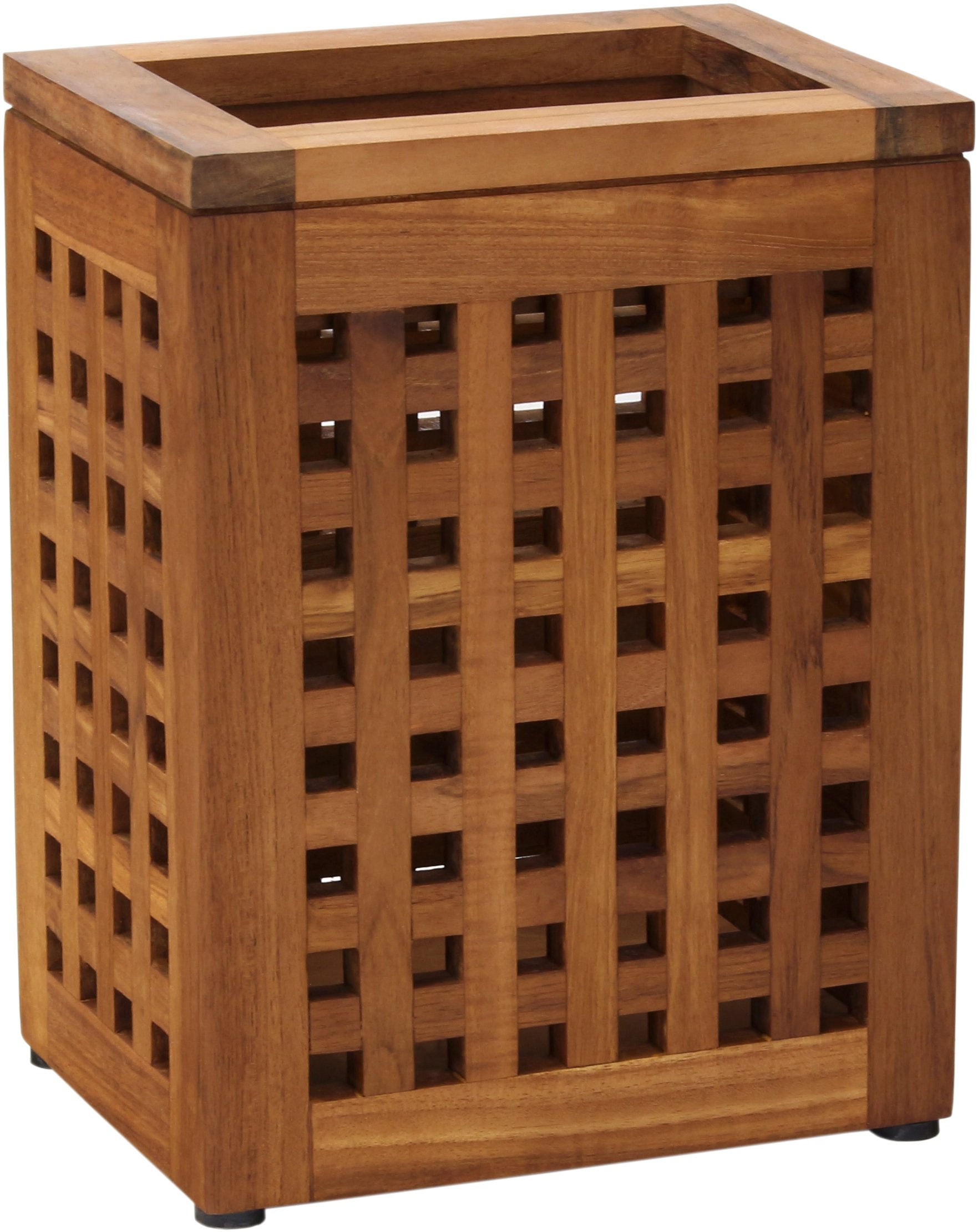 AquaTeak Wooden Shower Drain Grate Waste Basket - Rust-Resistant Bathroom Floor Drain Cover for Showers, Bathtubs & Wet Areas