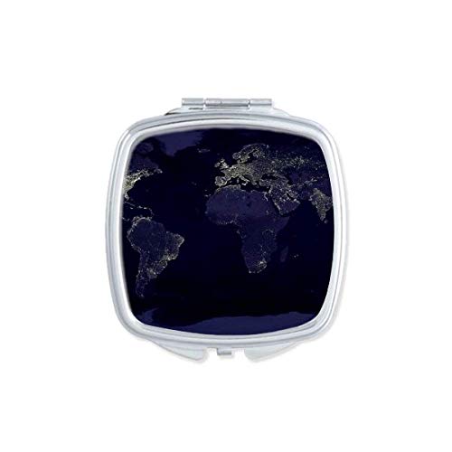 DIYthinker Mystery Space Planet Earth Aerial Map Mirror - Portable Compact Double-Sided Glass Makeup Mirror for Travel, Home Vanity & Cosmetics (2.5
