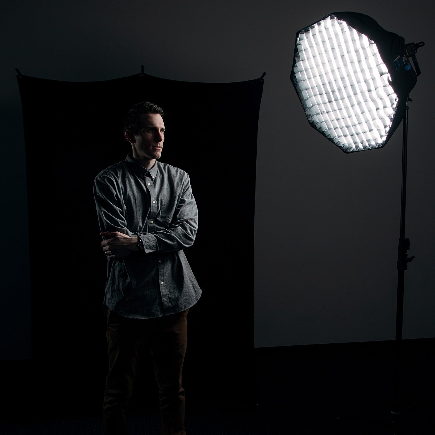 X Drop Wrinkle Resistant Backdrop Kit - Rich Black (5' x 7') - Perfect for Photography, Video Shoots, and Studio Backgrounds