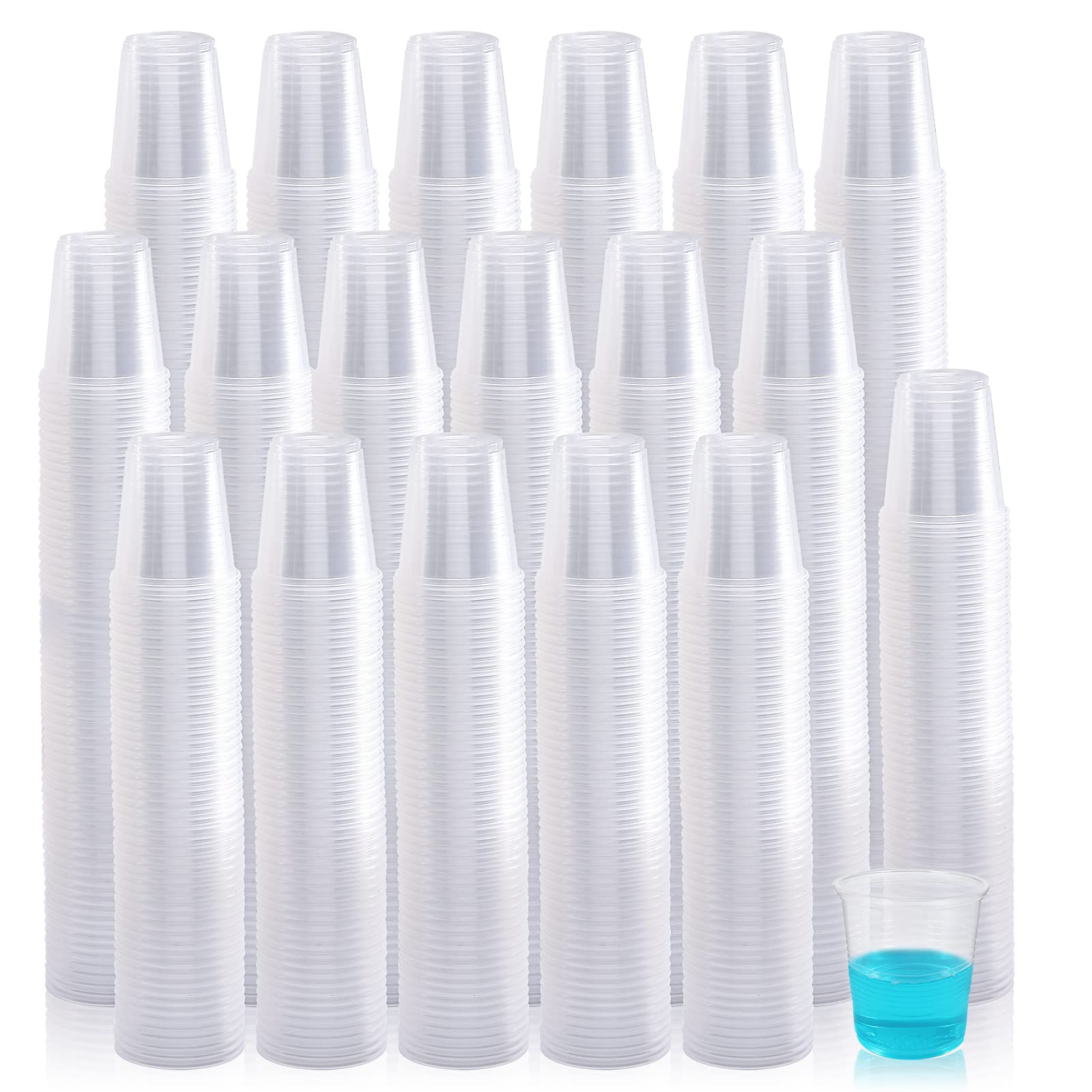 Turbo Bee 1000 Pack 3oz Clear Disposable Plastic Cups - Small Whiskey Tasting Cups, Mouthwash Cups & Food Sample Containers | Perfect for Parties, Dental Offices & Catering Events