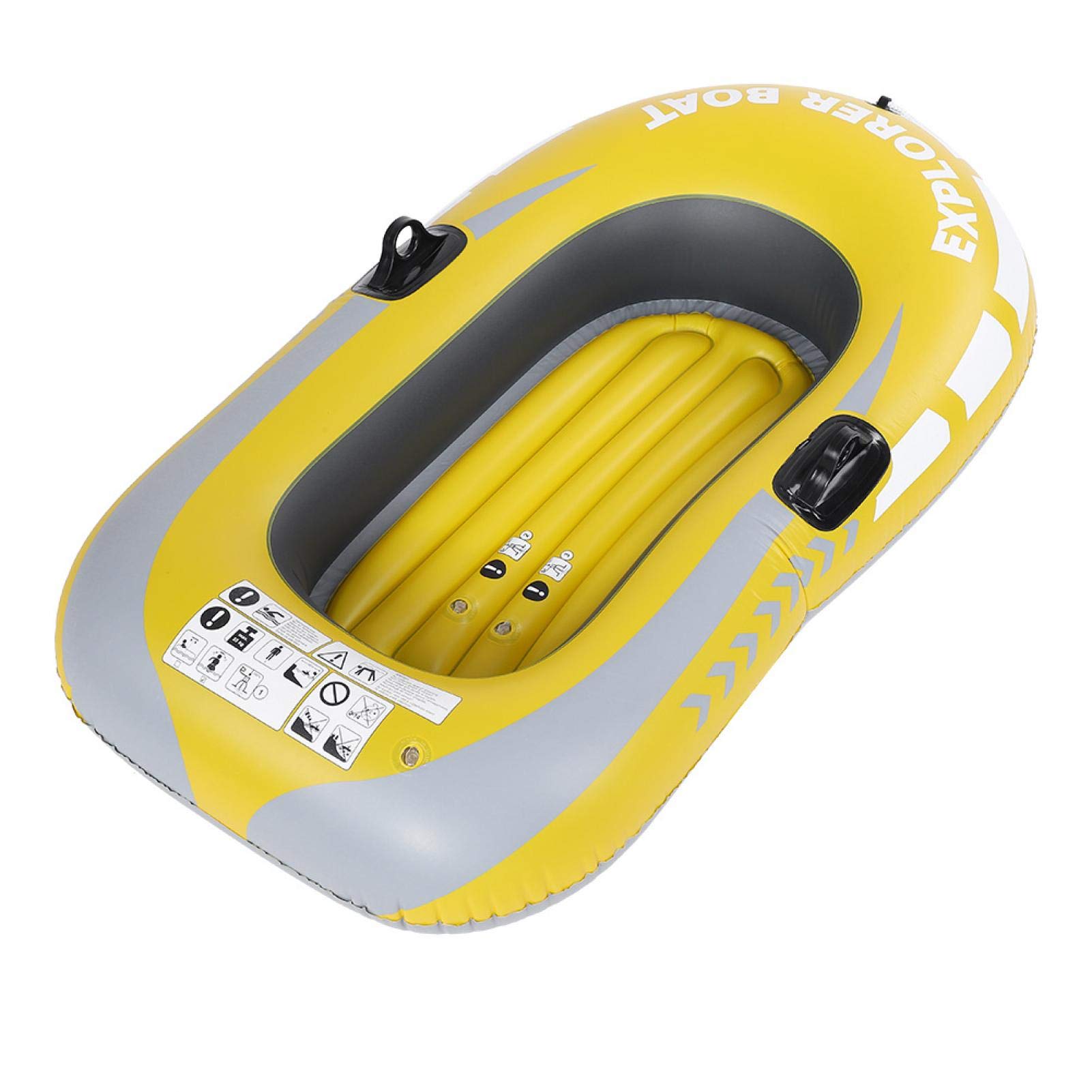 **Inflatable Boat 1 Person - PVC Foldable Kayak Canoe with 2 Paddle Mounts - Lightweight Air Boat for Fishing, Drifting & Diving - Perfect for Lakes, Rivers & Outdoor Adventures**