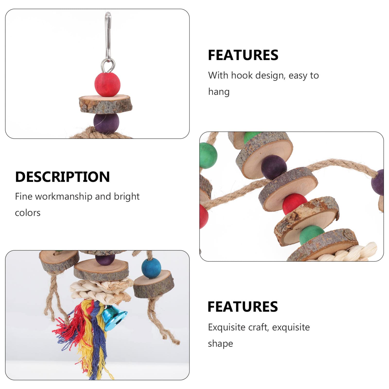Balacoo 2 Pack Wooden Parrot Chew Toys - Natural Bite Skewers for Small Birds, Chicks & Pets - Durable Bird Chewing Plaything for Beak Exercise & Stress Relief - Perfect for Parrot Cages, Aviaries & Playtime