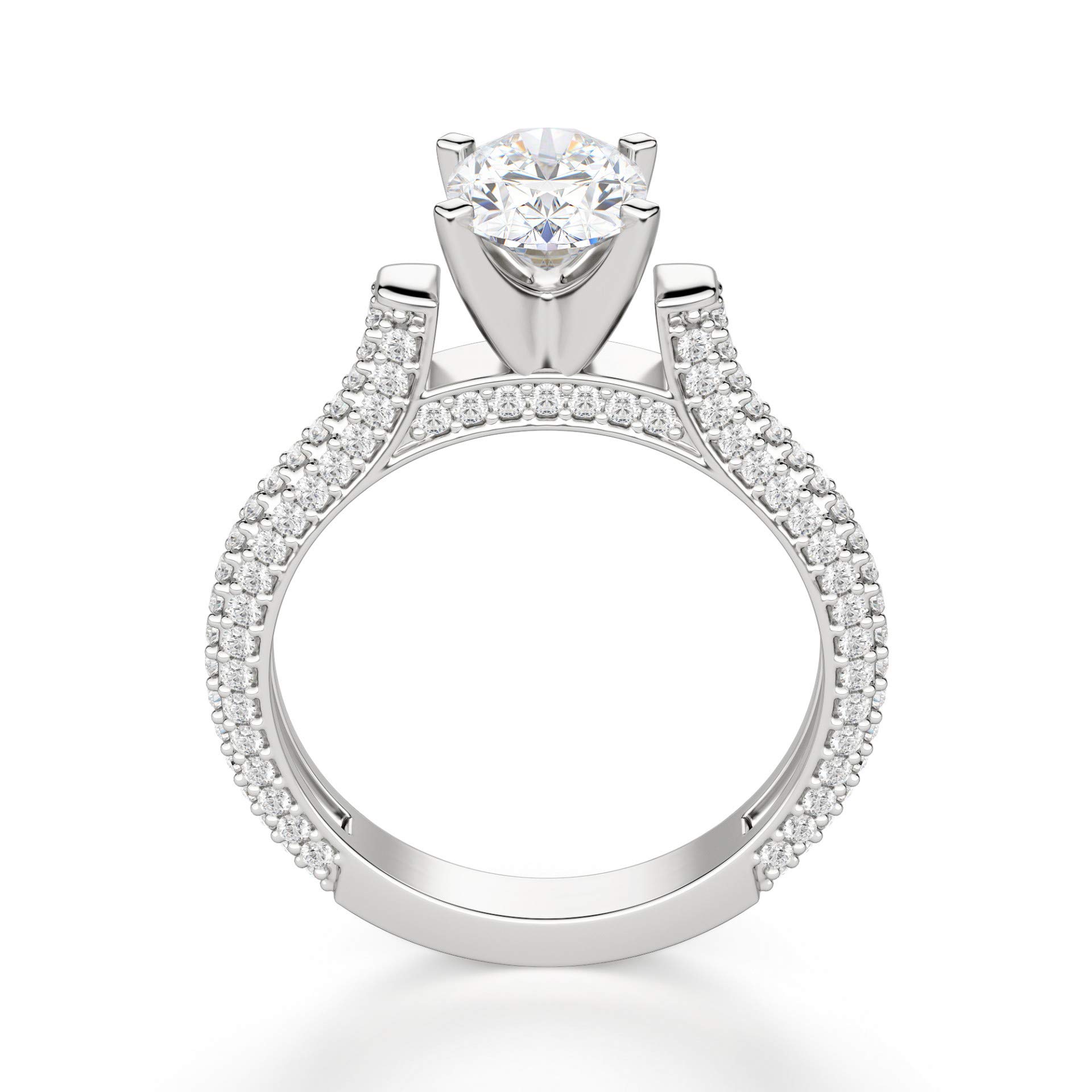 2 CT Oval Moissanite Engagement Ring Set - Vintage Halo Wedding Band, Solitaire Promise Ring for Women, Anniversary Gift (Silver) - Perfect for Proposals, Bridal Jewelry & Special Occasions