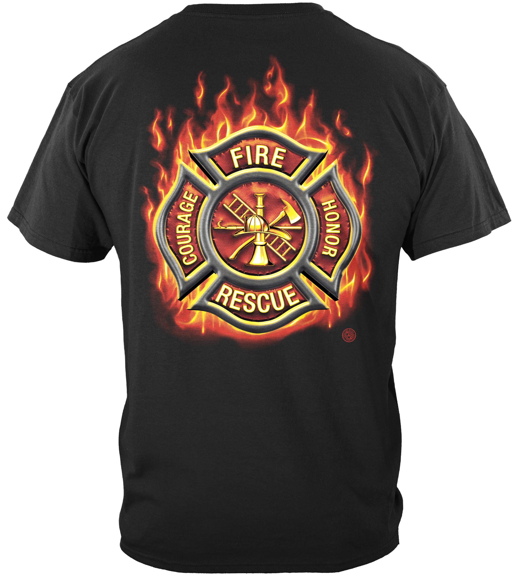 Firefighter T Shirt - Fire Fighter Never Forget - Brotherhood Thin Red Line Tees for Workouts, Gym, and Casual Wear