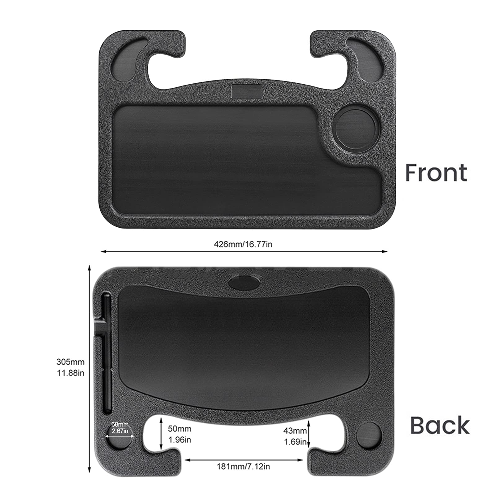 Tesla Model 3/Y Steering Wheel Tray - Portable Laptop Desk & Food Table for Car Travel - Black Multi-Functional Accessory for Work, Dining & Road Trips