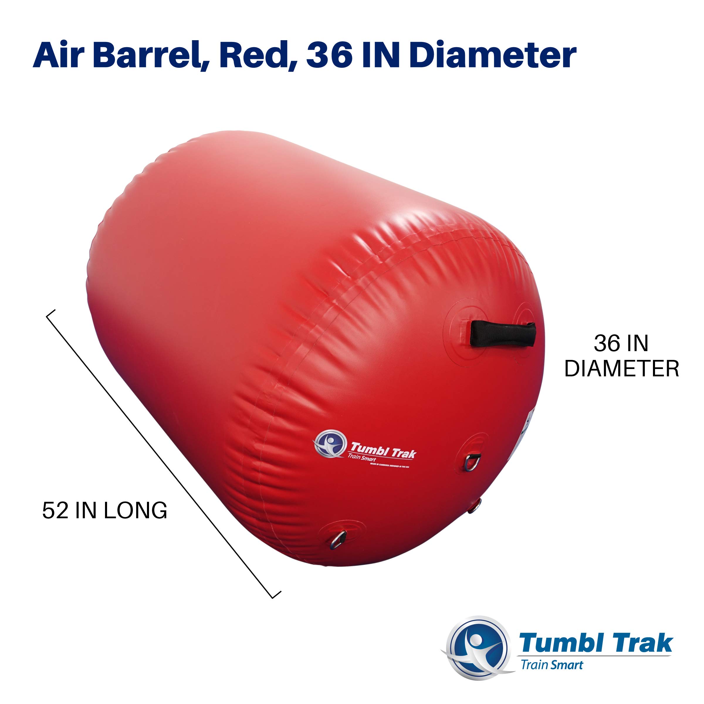 Tumbl Trak Air Barrel - Professional Commercial Grade Gymnastics Air Roller for Cheerleading & Tumbling Training - 36 Inch Diameter Red Inflatable Barrel - Perfect for Home Gyms, Cheer Practice & Gymnastics Studios