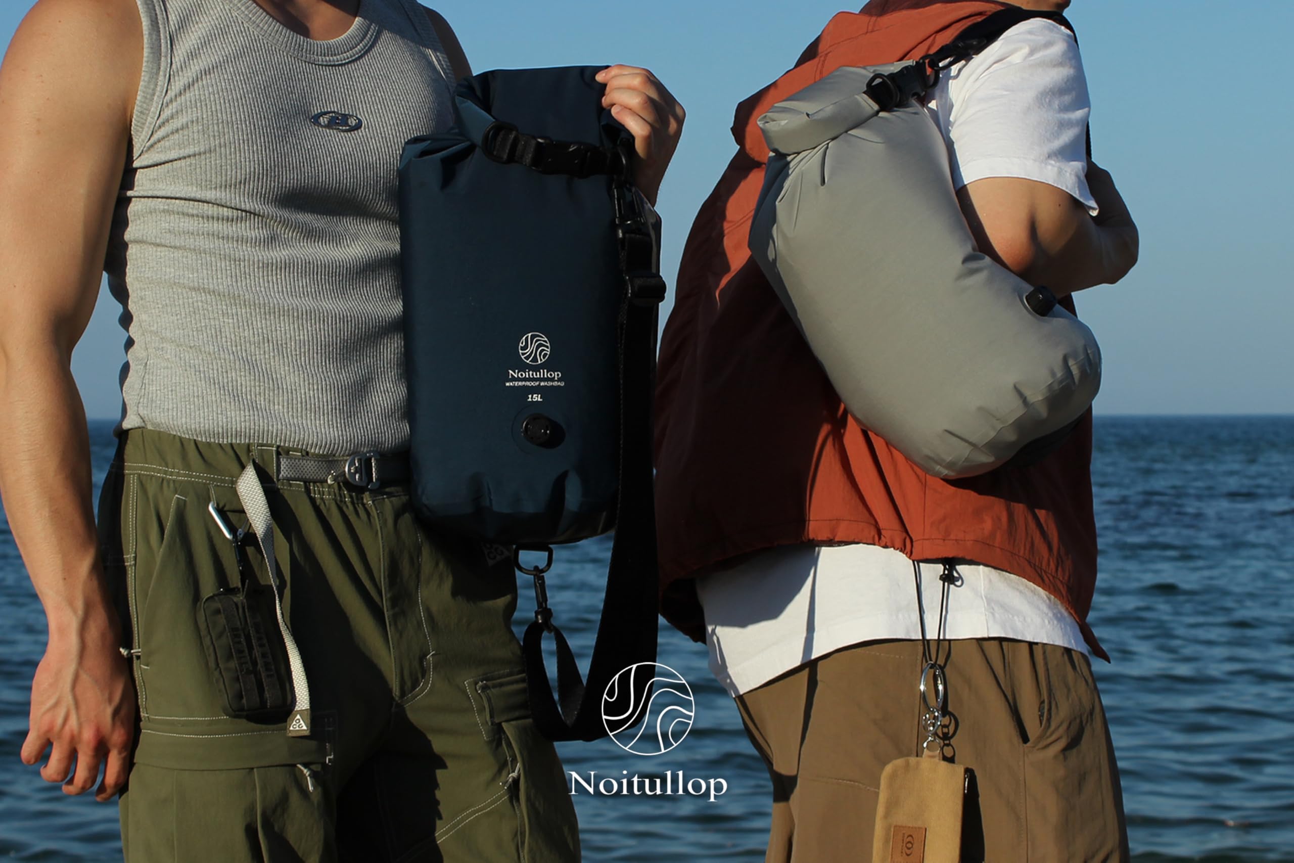 Portable Washing Machine Bag - 15L Waterproof Dry Bag for Travel & Camping - Compact Manual Clothes Washer - Lightweight Nylon Laundry Bag (Gray) - Perfect for Outdoor Adventures, RV Trips & Emergency Use
