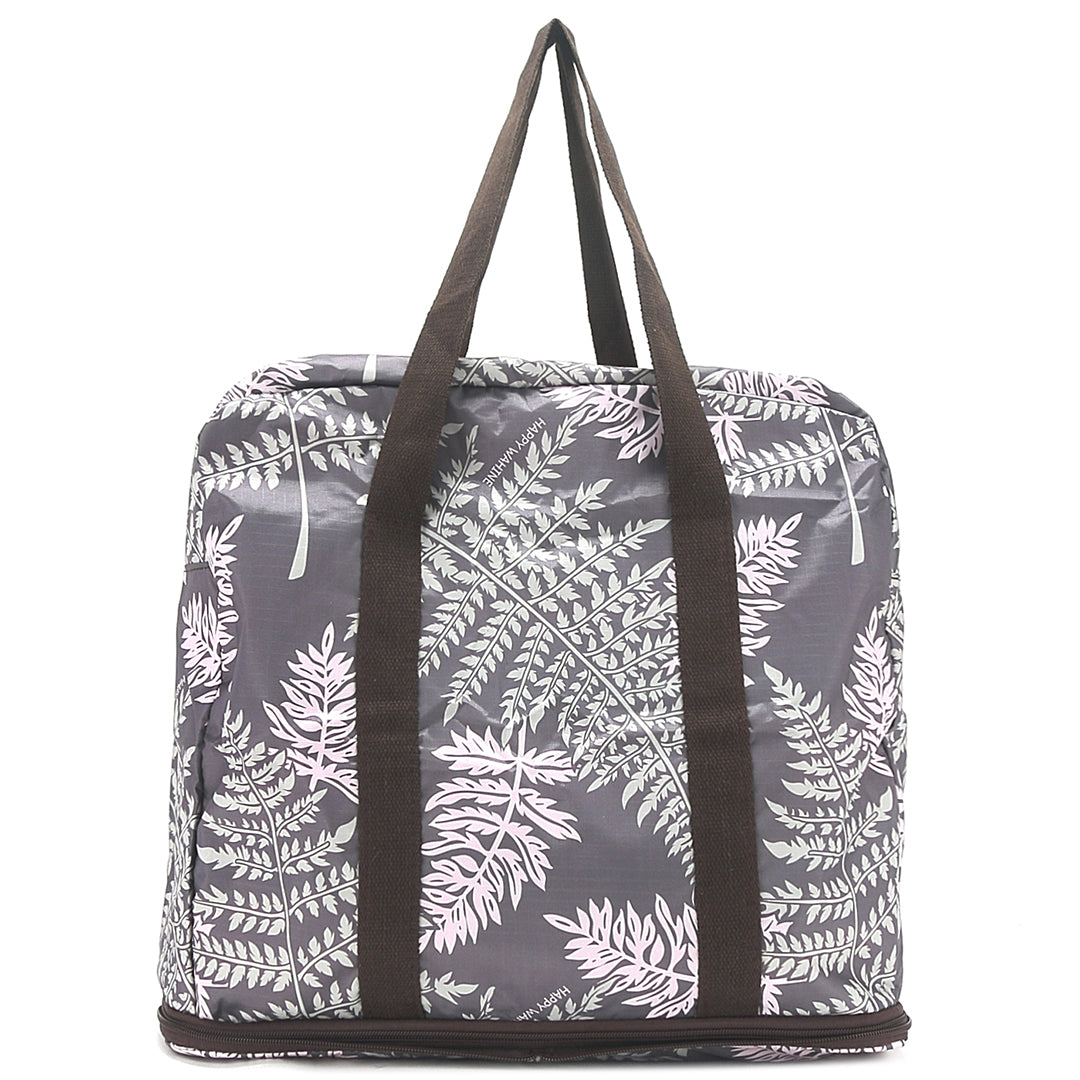 Foldable Duffle Bag for Travel & Gym - Sophie Fern Brown Water-Resistant Carry-On Luggage - Perfect for Weekend Trips, Sports & Outdoor Adventures