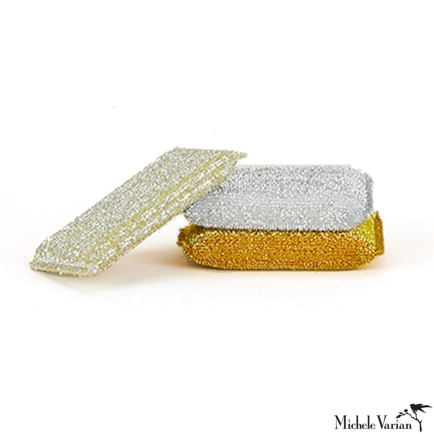 3-Pack Disco Sponges for Dishes & Cleaning - Fun Glitter Sponge Set for Kitchen, Bathroom, Party Decor & Themed Events - Non-Scratch Scrubber for Sinks, Countertops & More