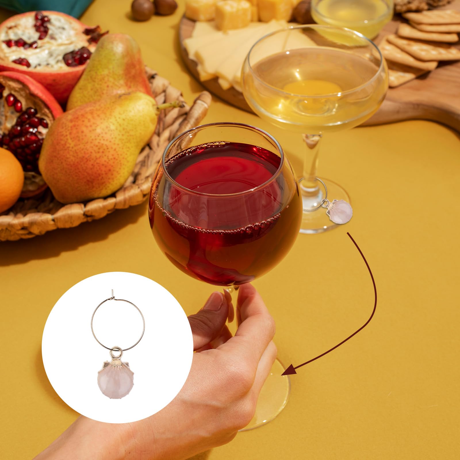 24-Piece Wine Glass Charms Set - Fun Beach-Themed Stemware Markers with Hanging Rings | Perfect for Summer Parties, Christmas Gatherings & Wine Tasting Events | Great for Outdoor BBQs, Bridal Showers & Holiday Decorations