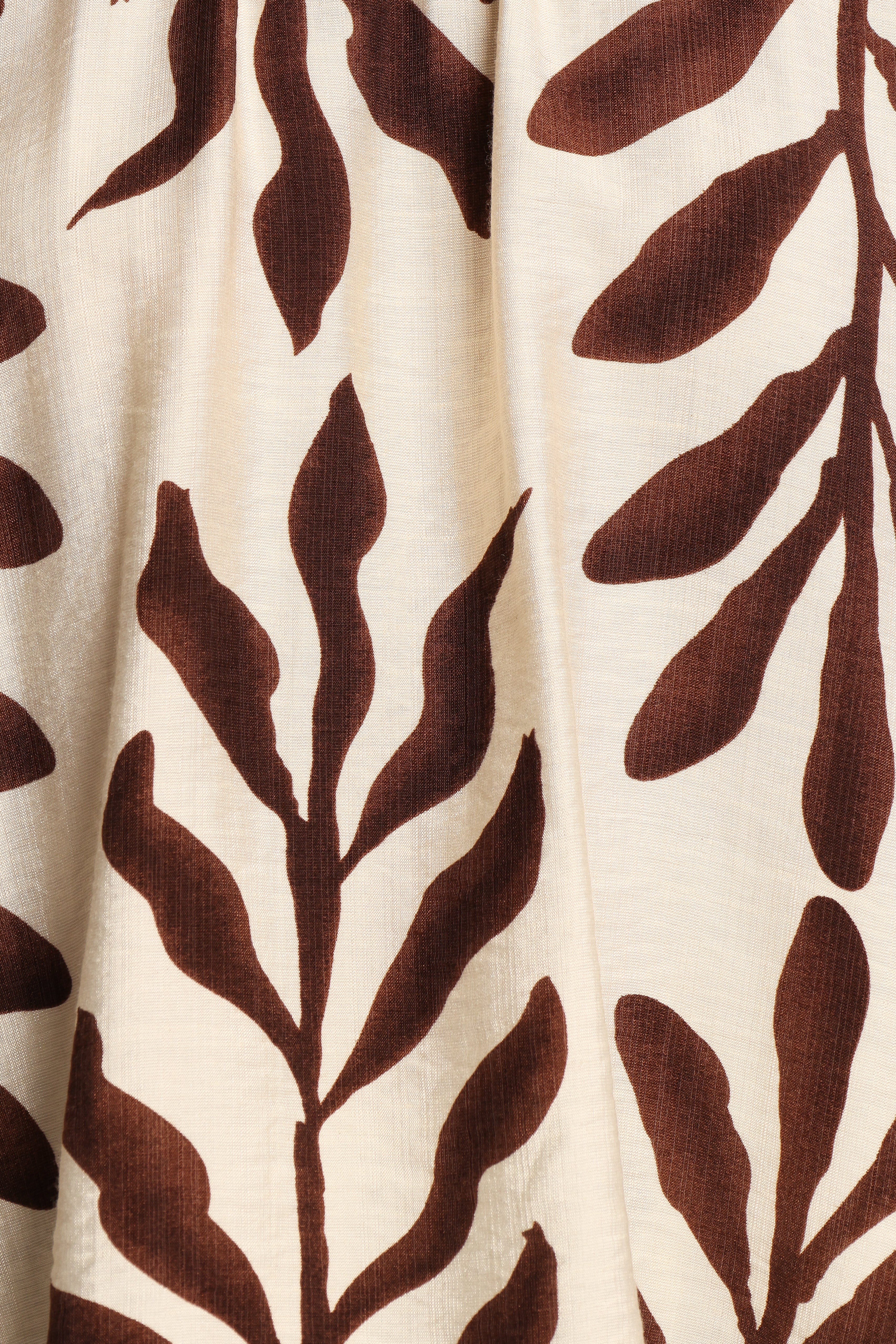July Women's Long Sleeve Smock Top - Brown Palm Print Boho Blouse for Casual Wear, Work & Fall Outfits