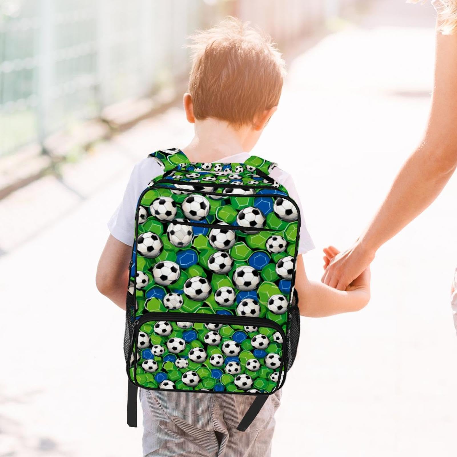 **Men's & Women's Travel Backpack with Floral Soccer Ball Design - Durable & Stylish for Hiking, Gym, Work & School**